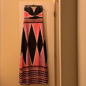 Multi-Colored Patterned Maxi Dress